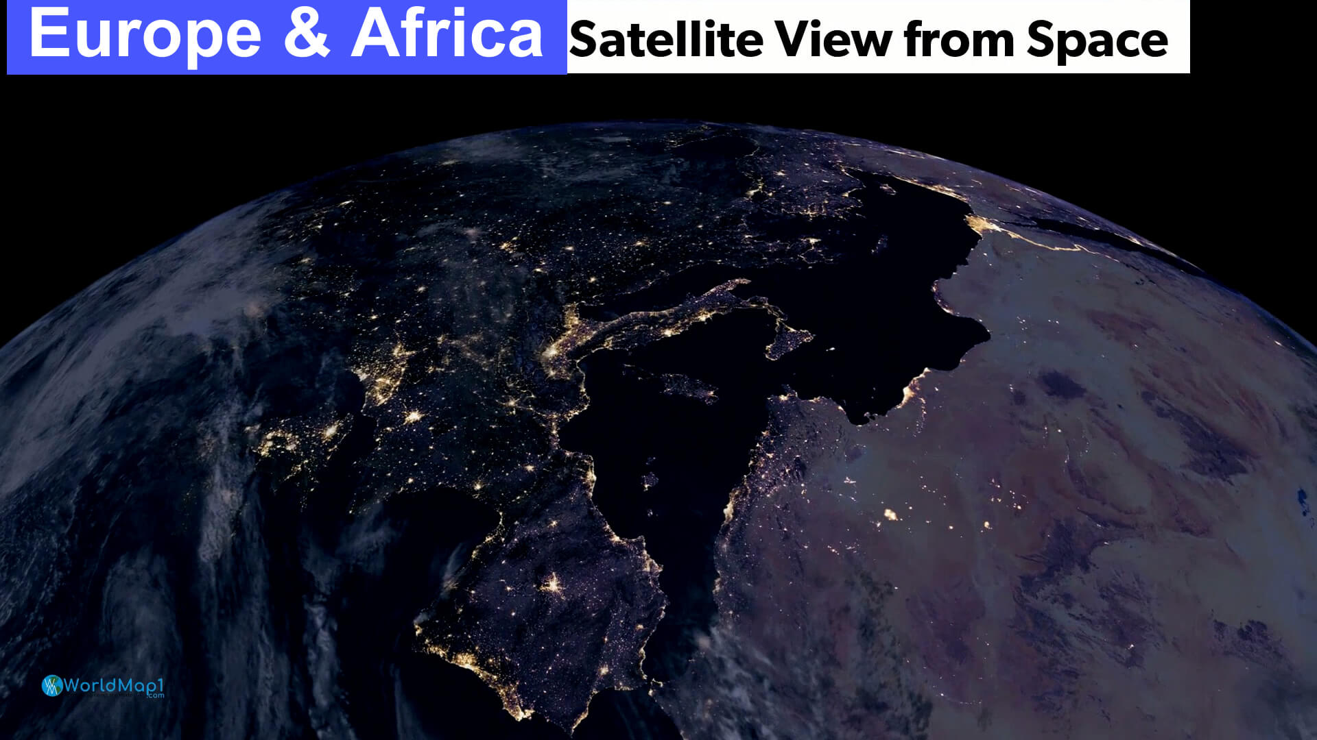 Europe and Africa Satellite View